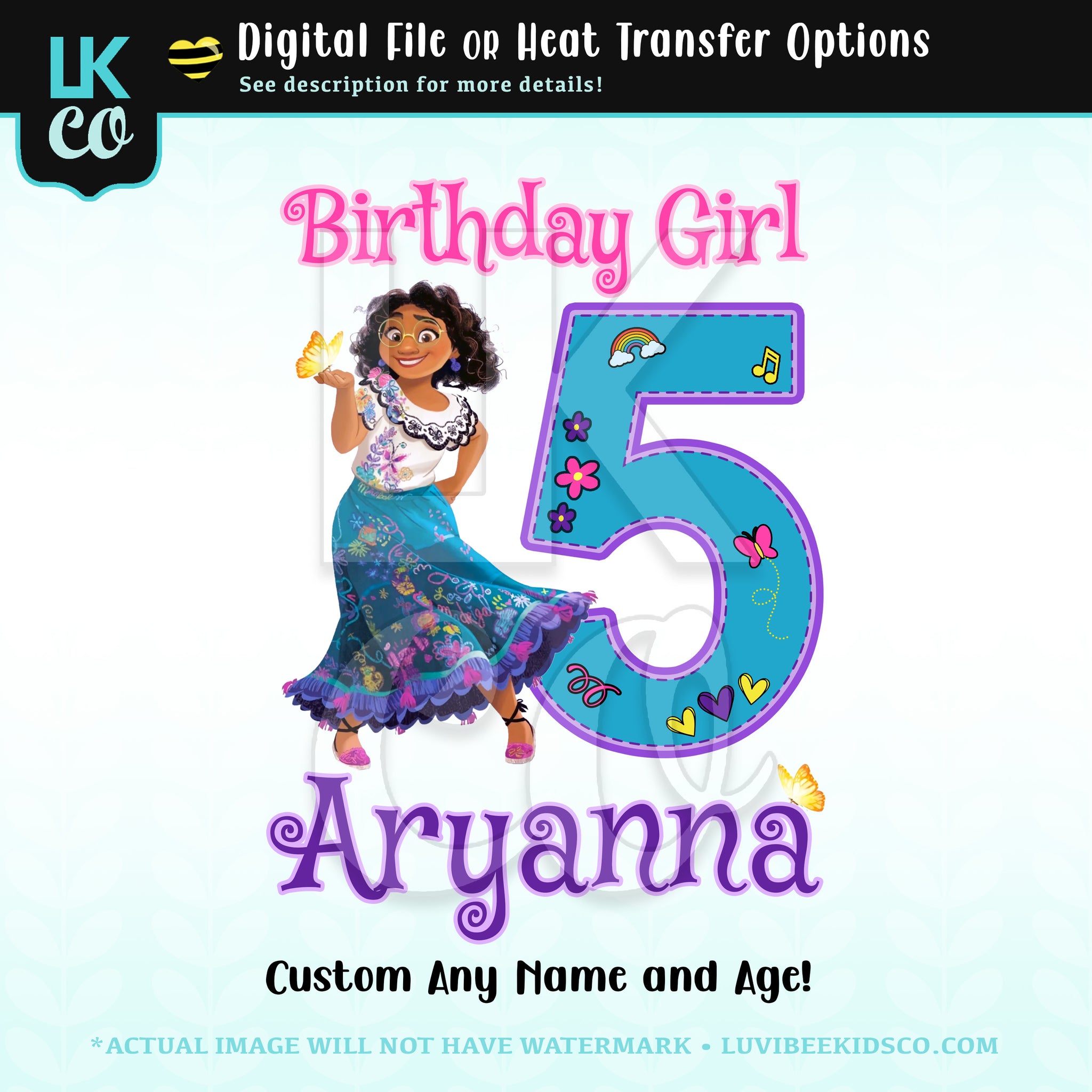 Encanto Inspired Birthday Design - Birthday Girl Any Name and Age