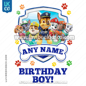 Paw Patrol - Blue - Birthday Boy - All Pups - LuvibeeKidsCo