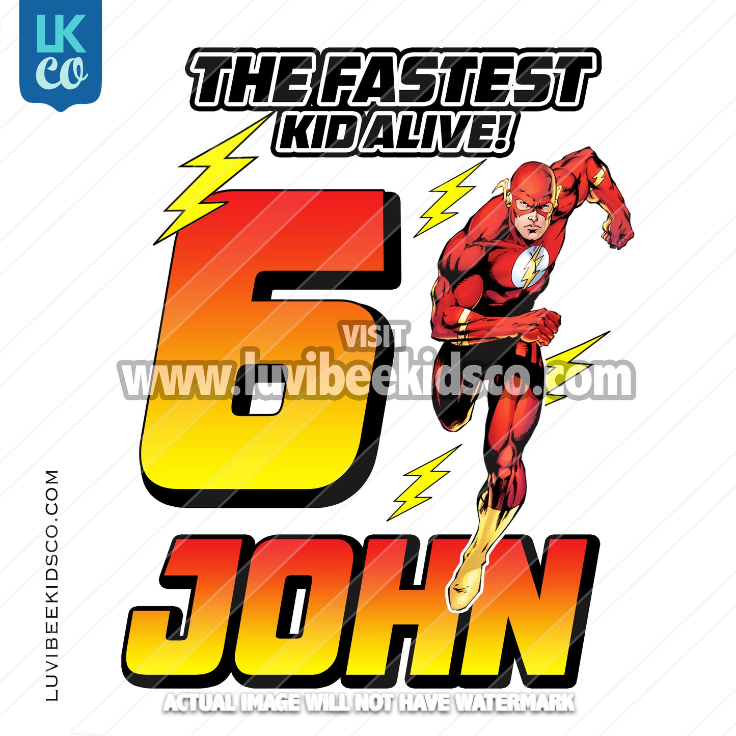 The Flash Heat Transfer Design - The Fastest Kid Alive - LuvibeeKidsCo
