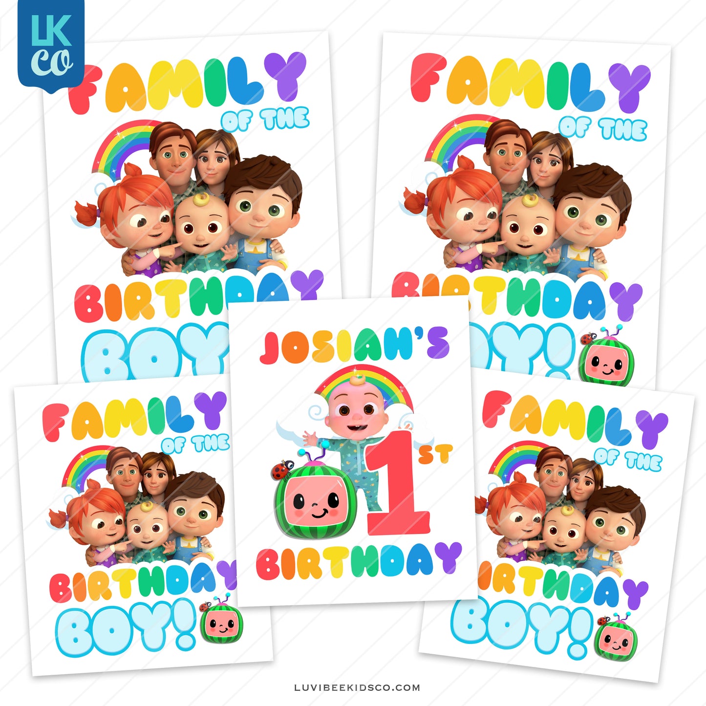 Cocomelon Inspired Heat Transfer Designs - Family Pack - Birthday Boy
