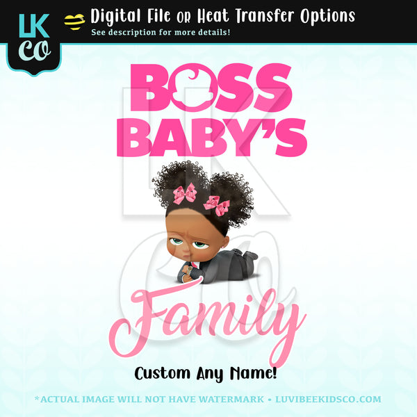 Boss Baby Iron On Transfer Design | Family of the Birthday Boss - Afro Puffs - Style 2