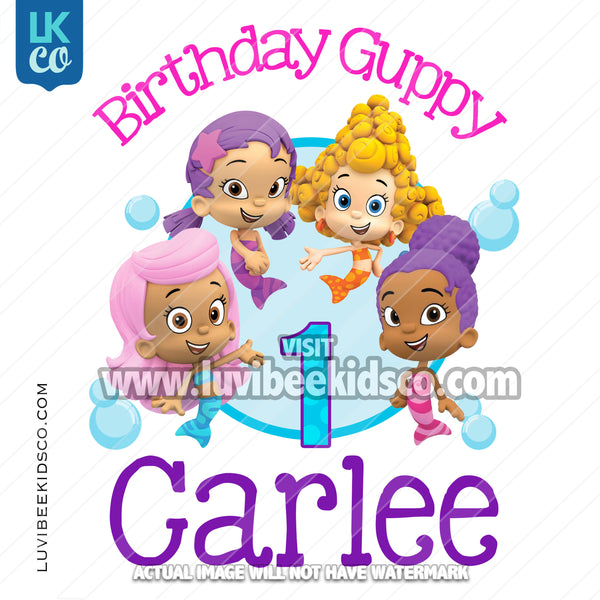 Bubble Guppies Iron On Transfer | Birthday Guppy