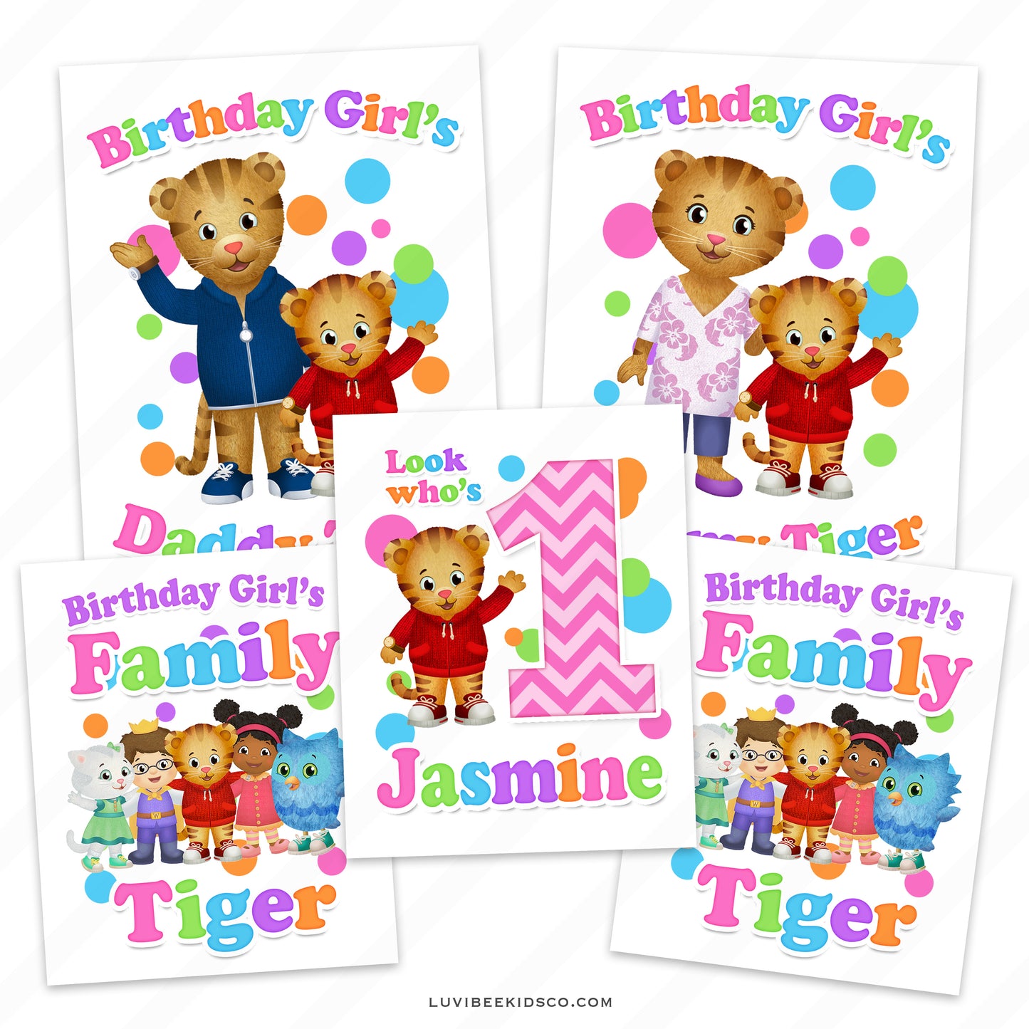 Daniel Tiger Iron On Transfers Family Pack | Rainbow - Birthday Girl - LuvibeeKidsCo