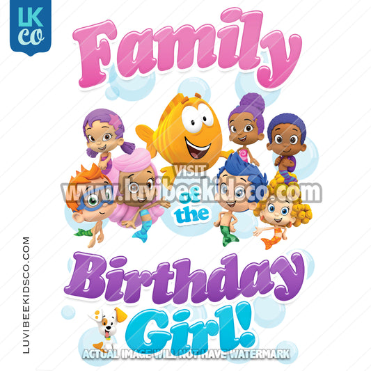 Bubble Guppies Iron On Transfer | Add Family Members | Birthday Girl Colorful