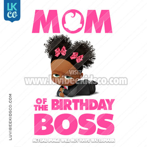 Boss Baby Iron On Transfer | Mom of the Birthday Boss - Afro Puffs - LuvibeeKidsCo