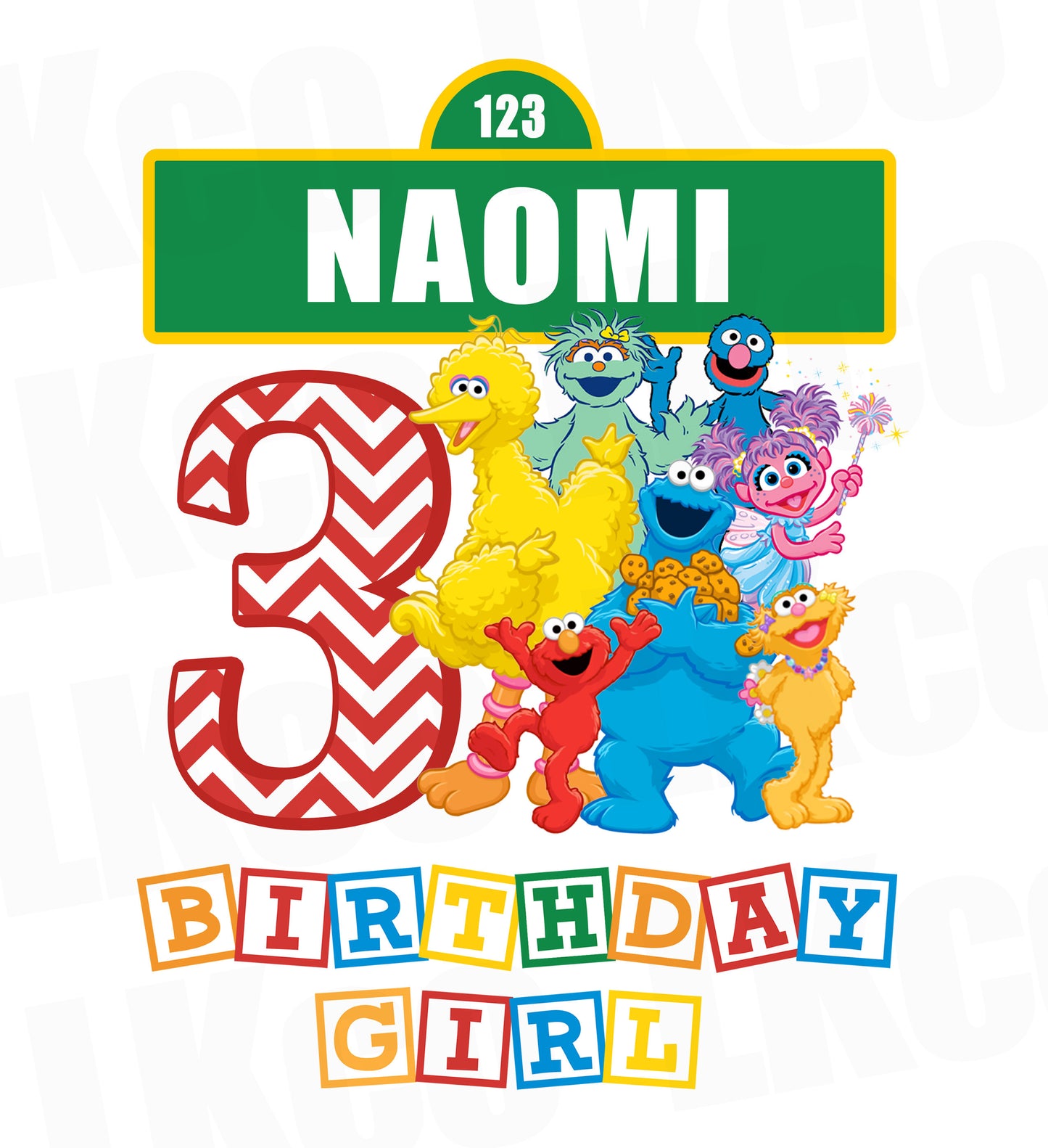 Sesame Street Iron On Birthday Shirt Design | Birthday Girl - LuvibeeKidsCo