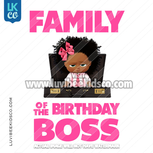 Boss Baby Iron On Transfer | Family of the Birthday Boss - Afro Girl - Briefcase - LuvibeeKidsCo