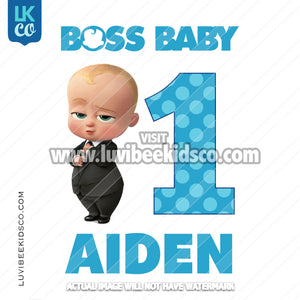 Boss Baby Iron On Transfer | Blue Baby Boy with Age - LuvibeeKidsCo