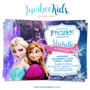 Frozen Birthday Invitation | Frozen Elsa, Anna, and Olaf Birthday Party Printables - LuvibeeKidsCo