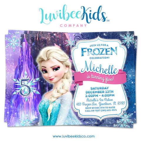 Frozen Birthday Invitation | Frozen Elsa Birthday Party Printables - LuvibeeKidsCo