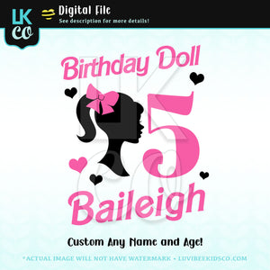 Barbie Digital File [12-24hr email] for Birthdays and Events - Any Name and Age -Birthday Doll