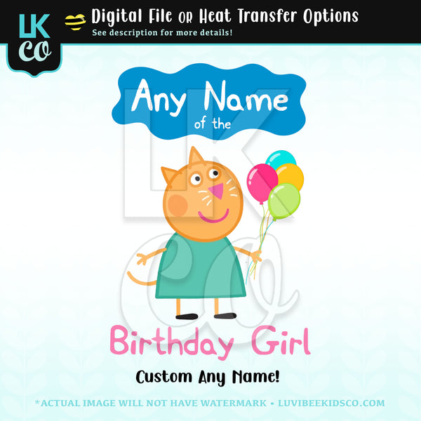 Peppa Pig Iron On Transfer | Candy Cat - Add Any Name of the Birthday Girl