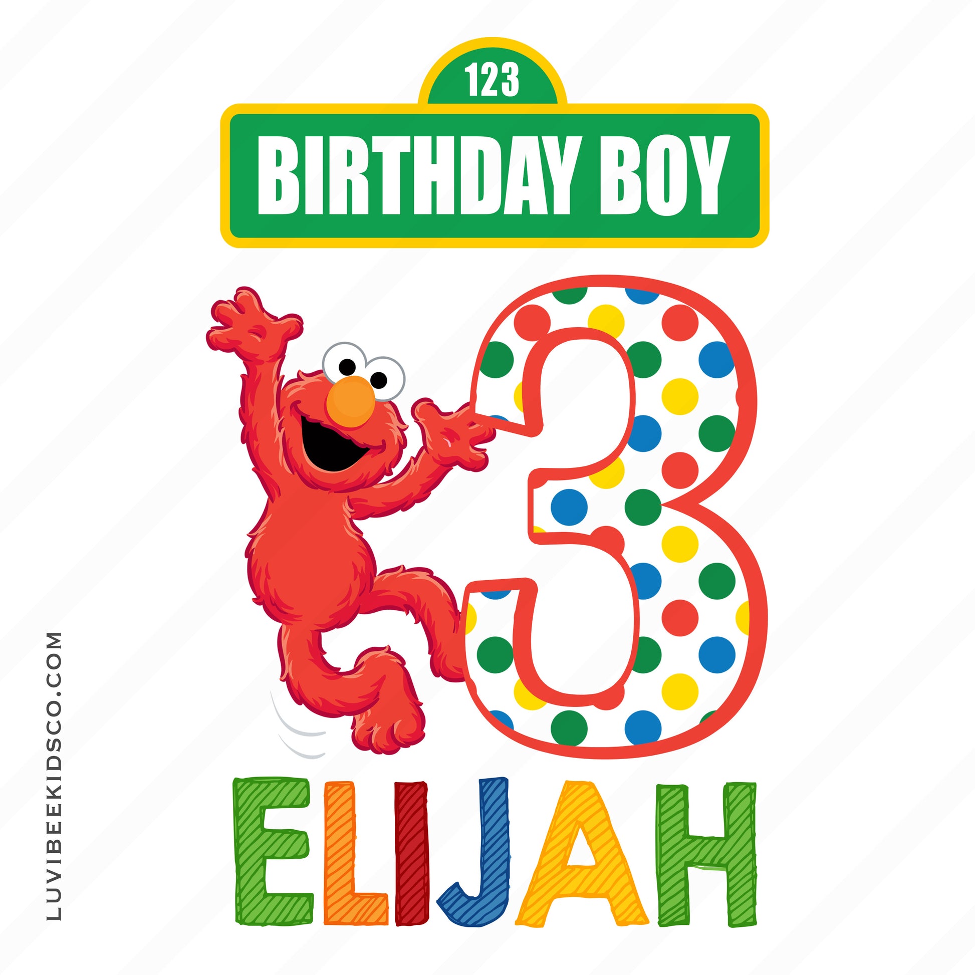 Sesame Street Iron On Birthday Shirt Design | Elmo Birthday Boy or Girl - LuvibeeKidsCo