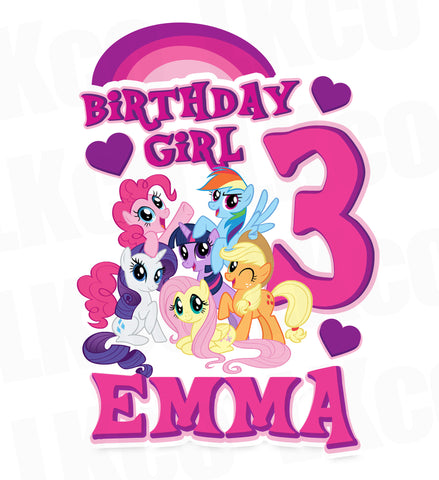 My Little Pony Birthday Shirt Transfer | Pink Birthday Girl - LuvibeeKidsCo