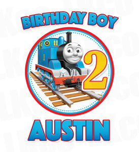 Thomas the Train Iron On Transfer for Birthday Boy, Any Name & Age - LuvibeeKidsCo