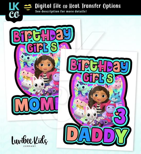 Gabby's Dollhouse Inspired Birthday Design - Colorful Friends - Mommy & Daddy Set