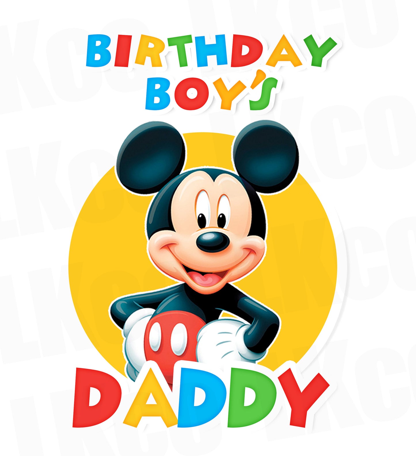 Mickey Mouse Iron On Transfer | Daddy or Mommy Transfer | Primary Colors - LuvibeeKidsCo