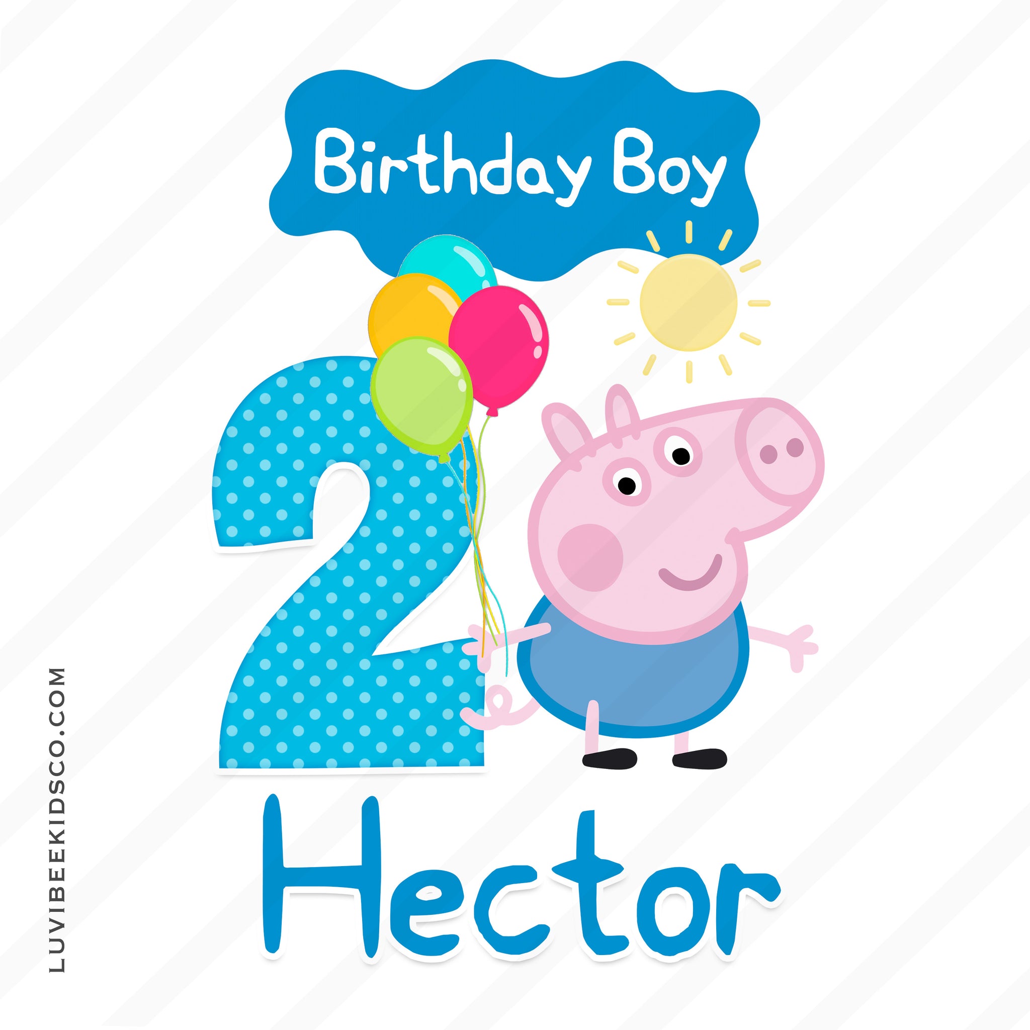 George Pig Iron On Birthday Shirt Transfer - Birthday Boy - LuvibeeKidsCo