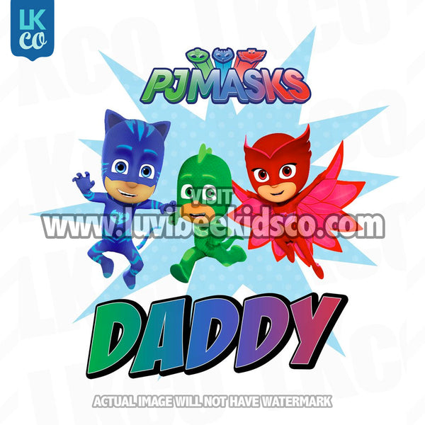 PJ Masks Iron On Transfer | Daddy - LuvibeeKidsCo