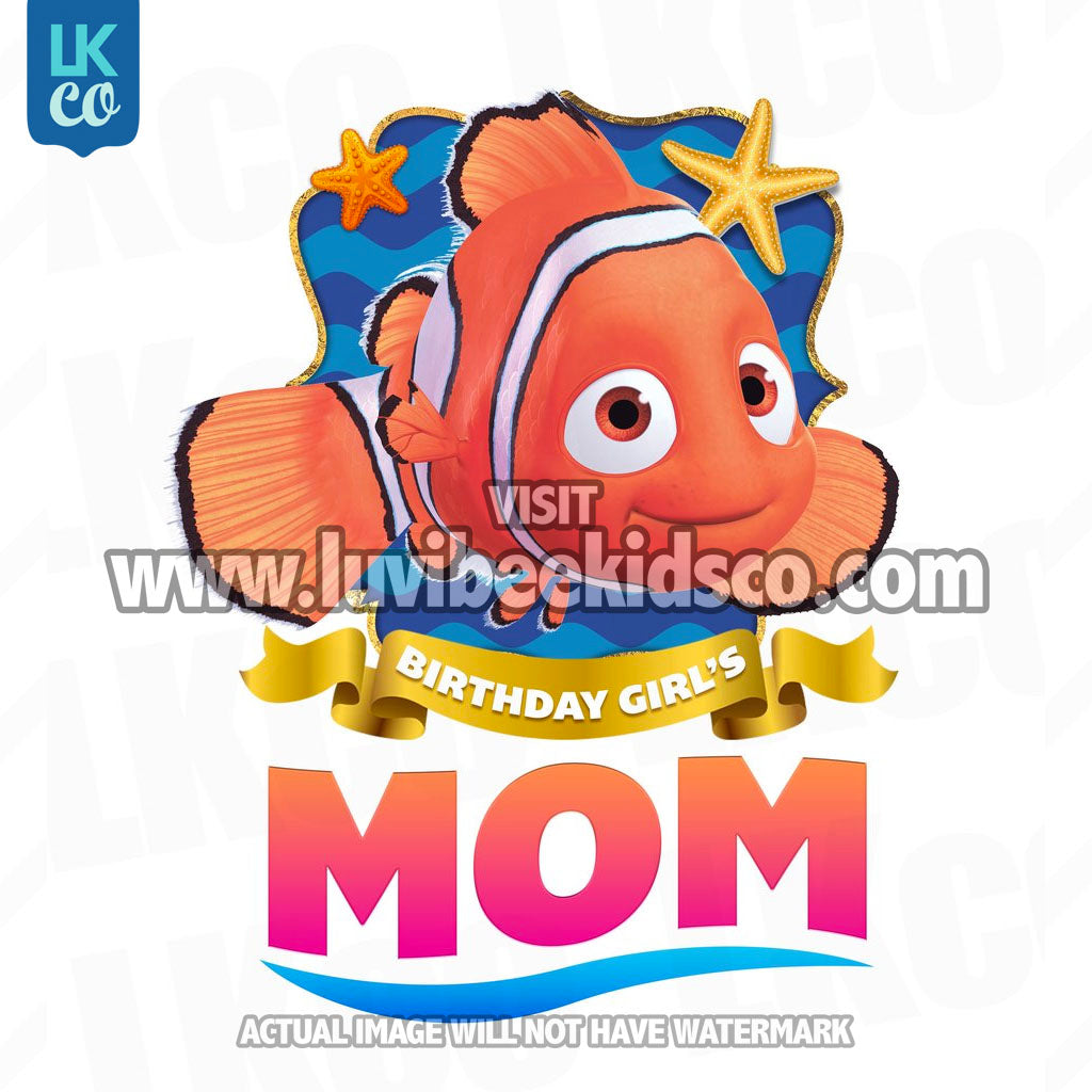Finding Nemo & Dory Iron On Transfer | Birthday Girl's Mom - LuvibeeKidsCo