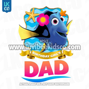 Finding Nemo & Dory Iron On Transfer | Birthday Girl's Dad | Dory - LuvibeeKidsCo