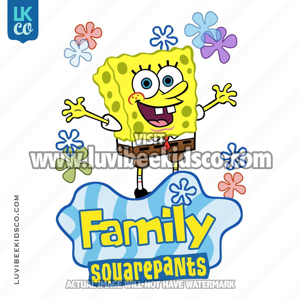 Spongebob Squarepants Iron On Transfer Design - Add Family Members - LuvibeeKidsCo