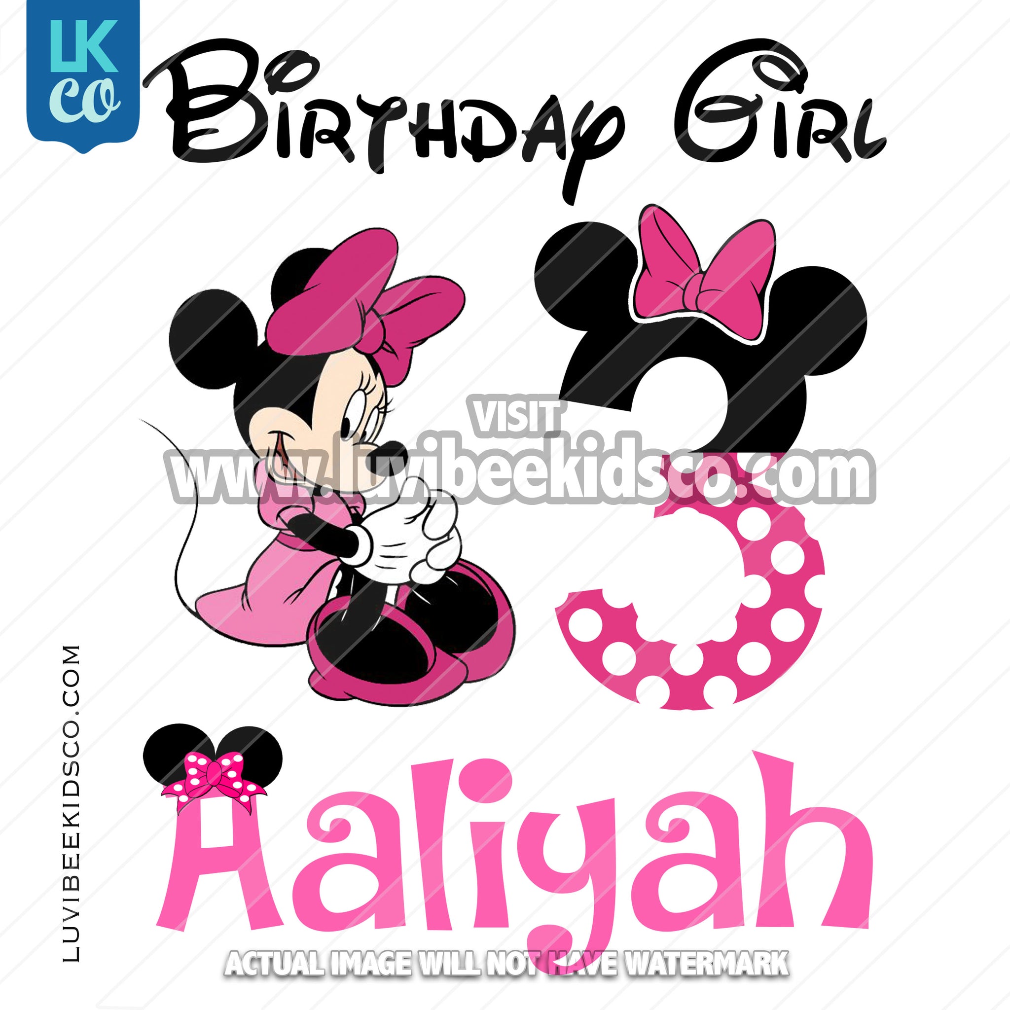 Minnie Mouse Iron On Transfer | Pink Dots & Bow
