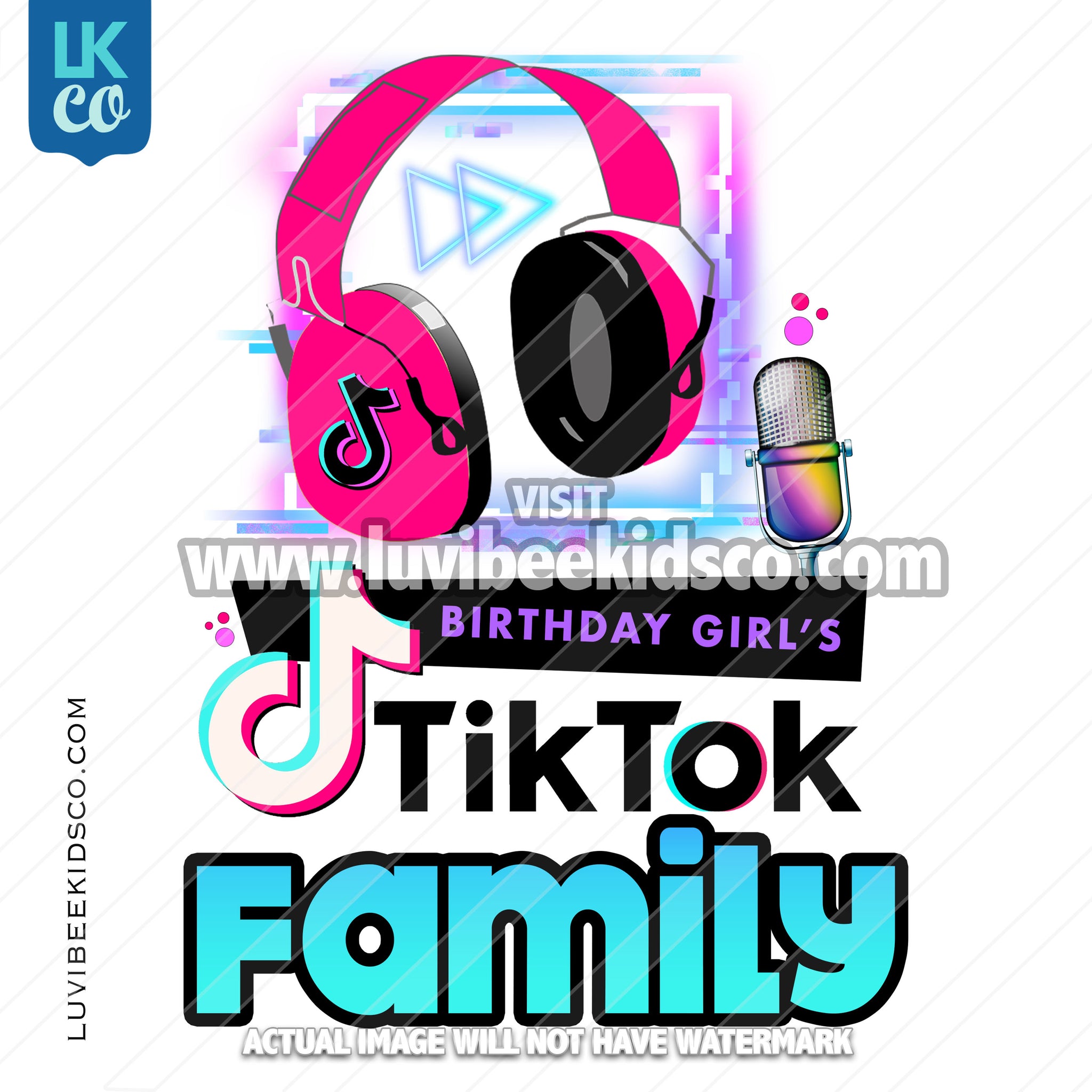 TikTok Heat Transfer Design | Birthday Girl - Add Family Members