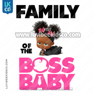 Boss Baby Iron On Transfer | Family of the Boss Baby - Baby Girl with Puffs