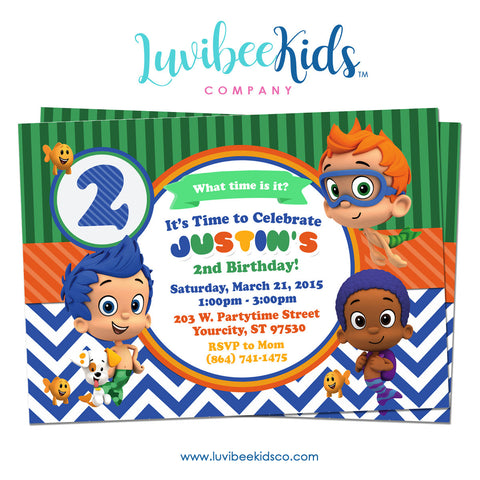 Bubble Guppies - Birthday Invitation - Boy's Style | 001 - LuvibeeKidsCo