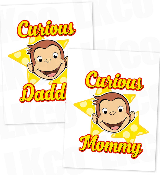 Curious George Iron On Transfer | Mommy & Daddy Set - LuvibeeKidsCo