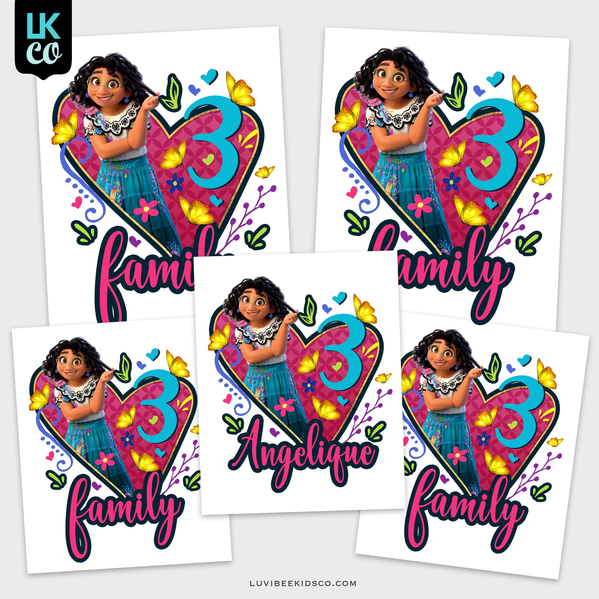 Encanto Inspired Birthday Designs - Hearts - Family Pack