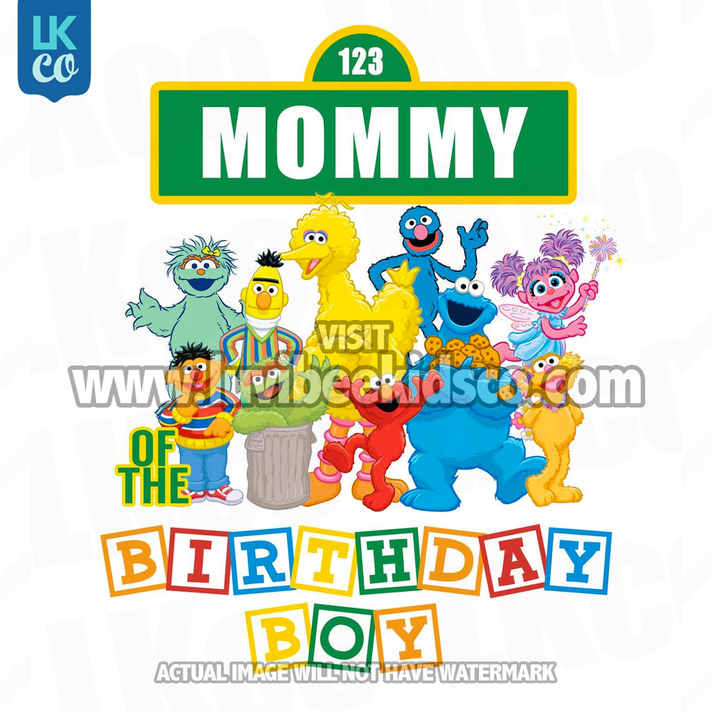 Sesame Street Birthday Iron On Transfer - Primary Colors - Mommy of Birthday Boy - LuvibeeKidsCo