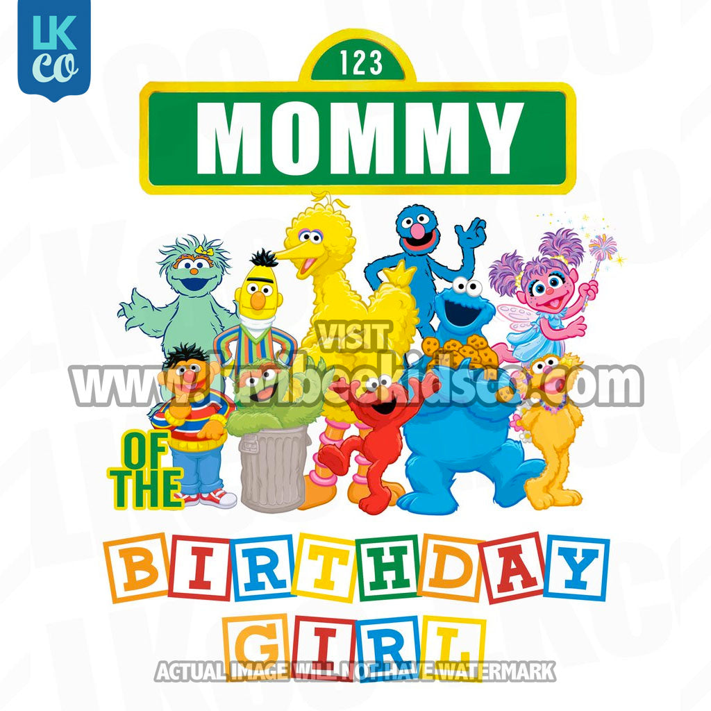 Sesame Street Birthday Iron On Transfer - Primary Colors - Mommy of Birthday Girl - LuvibeeKidsCo