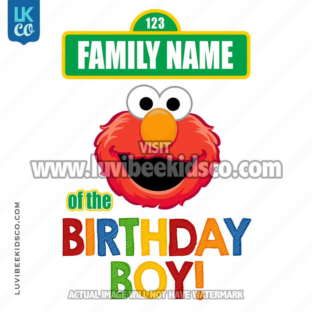 Sesame Street Iron On Birthday Shirt Design | Elmo - Add A Family Member - Birthday Boy - LuvibeeKidsCo