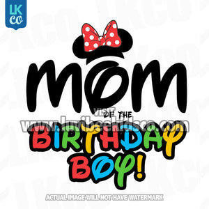 Mickey Mouse Iron On Transfer | Mom or Dad of the Birthday Boy | Minnie Bow Ears - LuvibeeKidsCo
