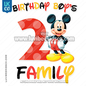 Mickey Mouse Iron On Transfer | Black, Yellow, Red - Add Family Members