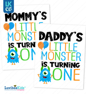 Little Monster Heat Transfer Designs - Mommy & Daddy Set