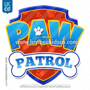 Paw Patrol Iron On Transfer - Patrol | Paw Patrol Inspired Graphic