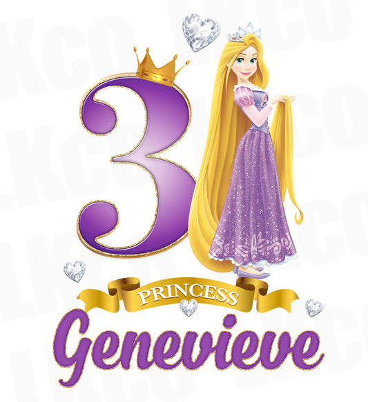 Princess Rapunzel Heat Transfer Design - Digital File or Printed Transfer - LuvibeeKidsCo