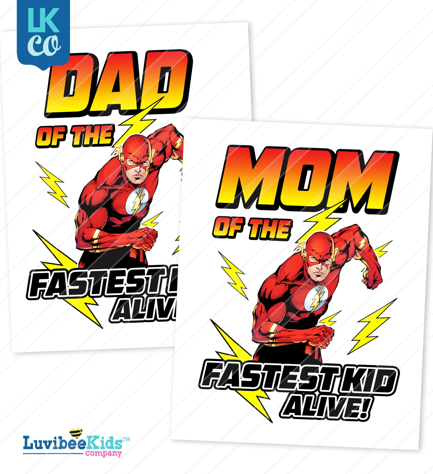 The Flash Heat Transfer Designs - Mom & Dad Set - LuvibeeKidsCo